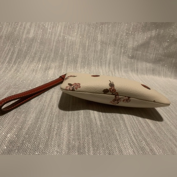 Coach Floral Ladybug Wristlet in Cream - Picture 6 of 15